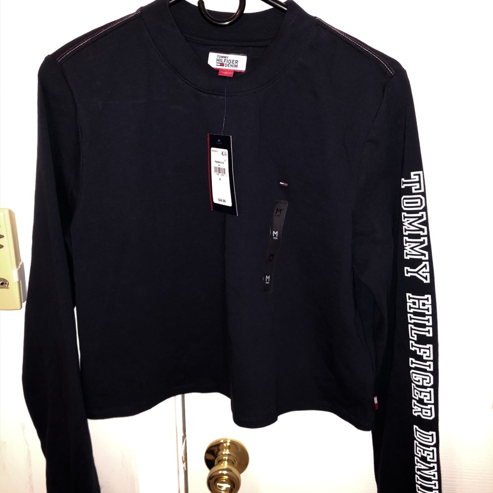 Tommy Hilfiger Navy Cropped Sweatshirt